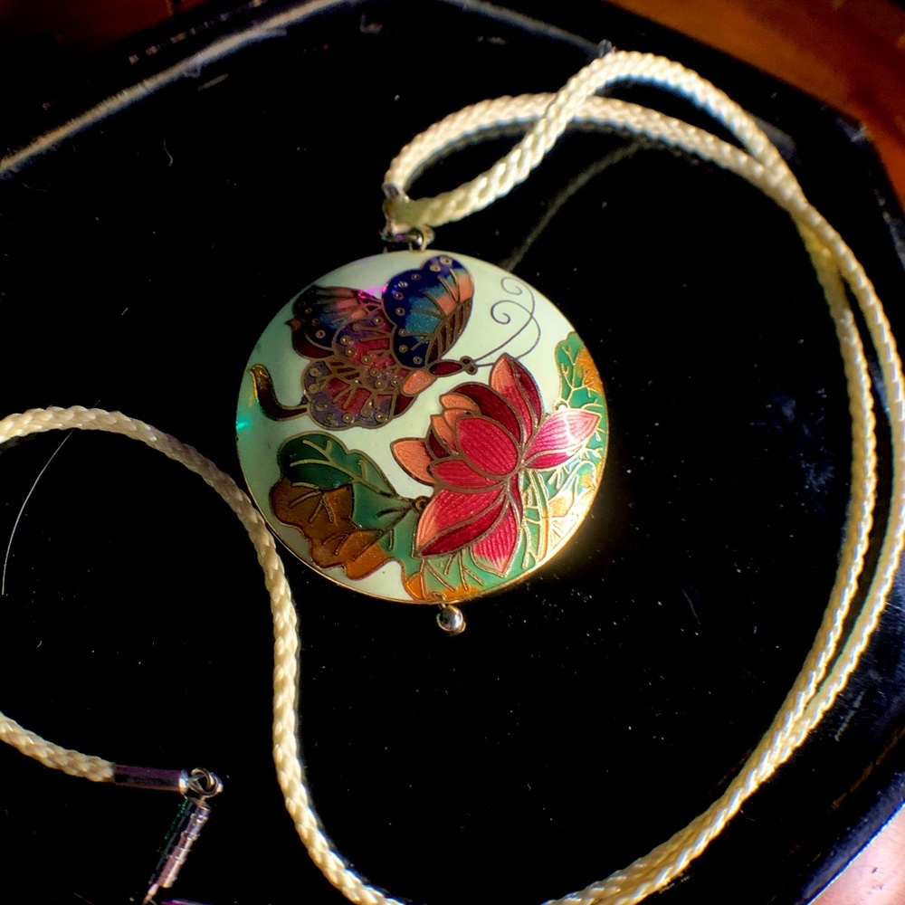 Beautiful hand painted butterfly pendant